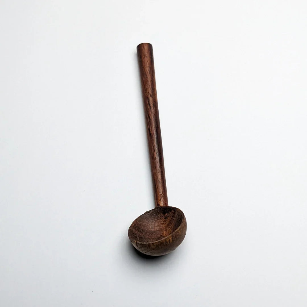 Hand-Painted Wooden Sugar Pot with Lid & Spoon