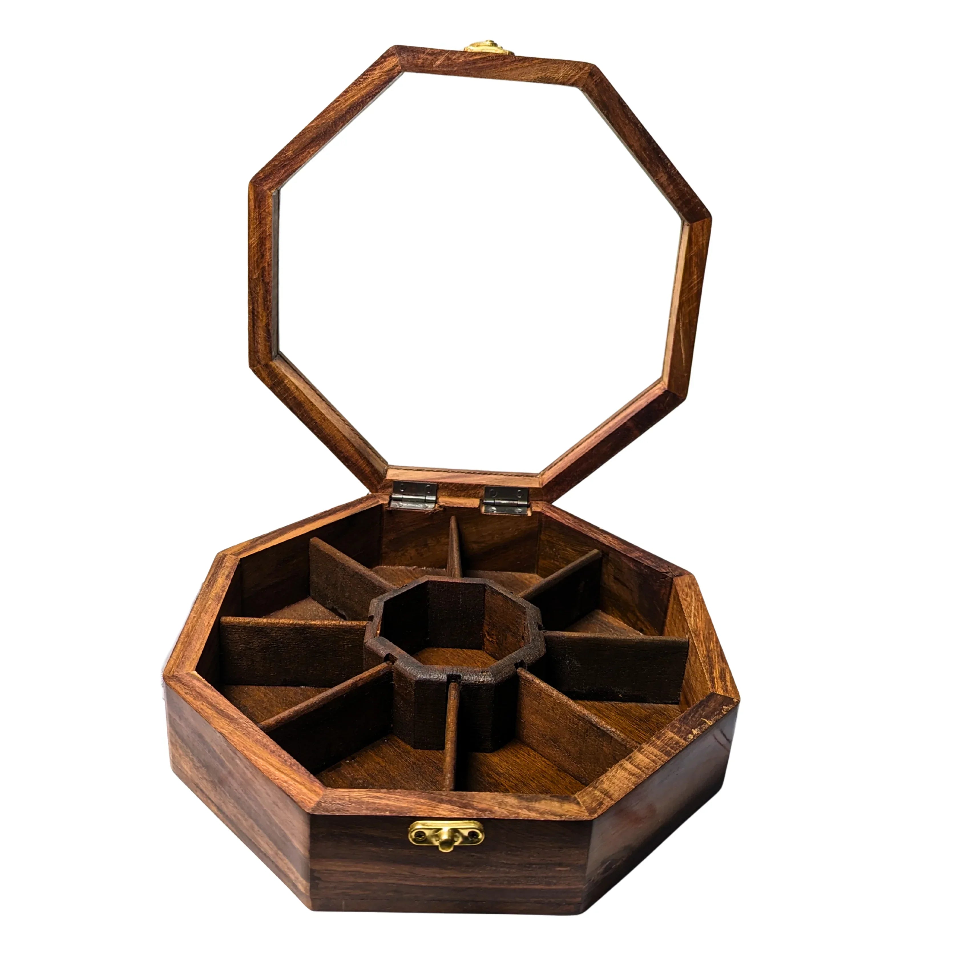 8 Portion Handcrafted Wooden Dry Fruit Box