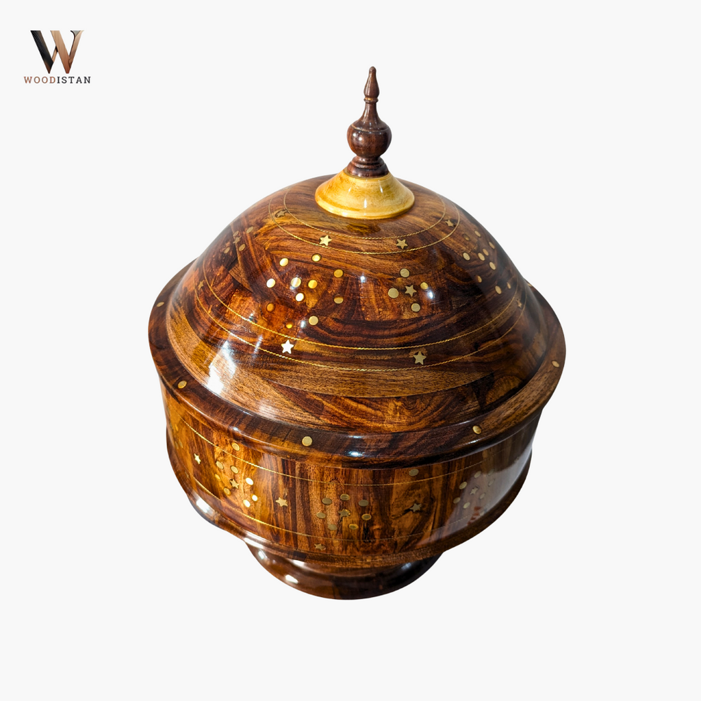 Heritage Wooden Dome Hot Pot With Stainless Steel Bowl