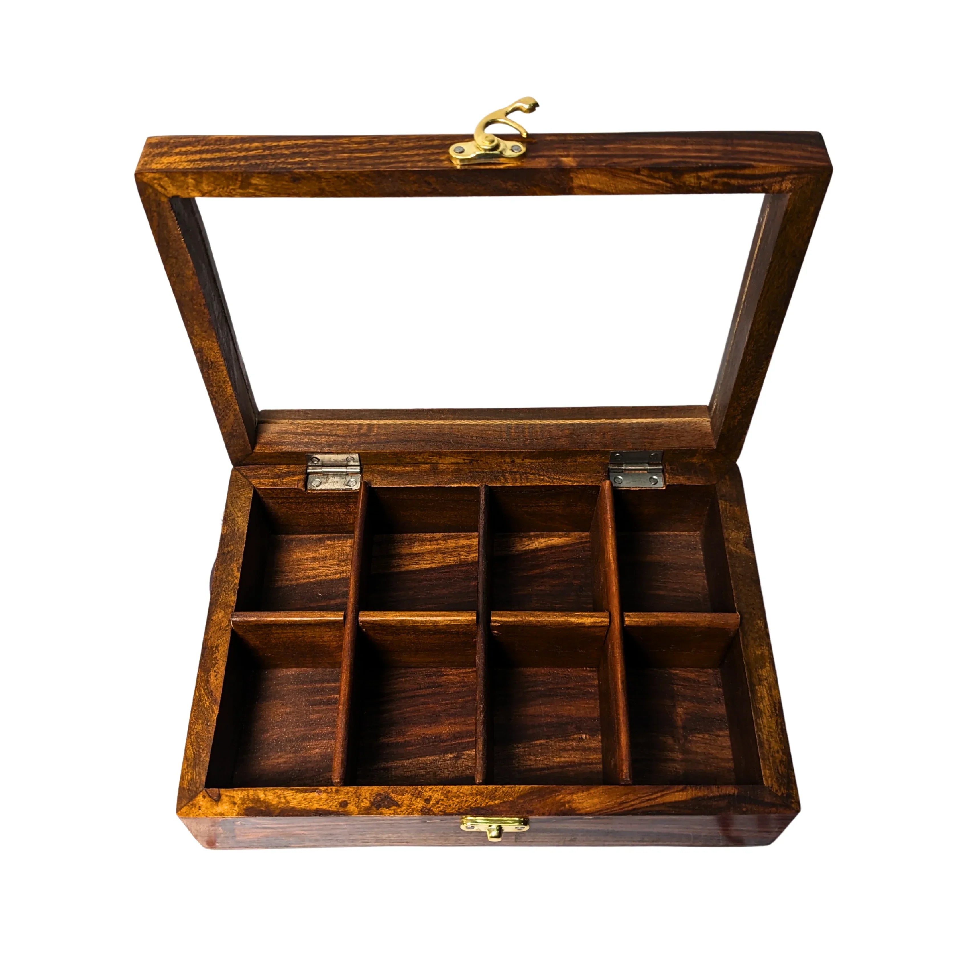 8 Portion Handmade Wooden Spices Box