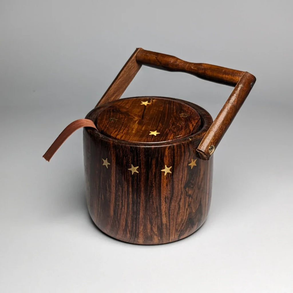 Wooden Tea Coaster Set with Bucket