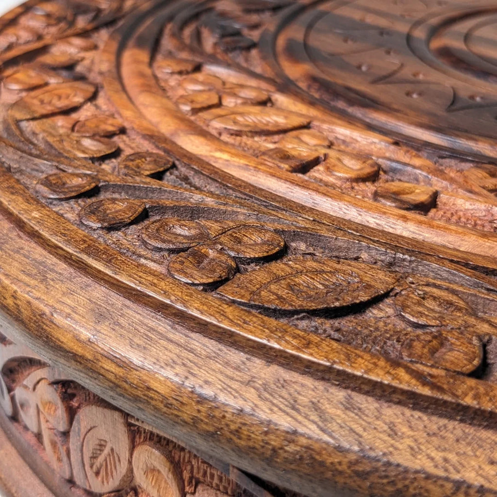 Handcrafted Wooden Dry Fruit Box with Traditional Carving