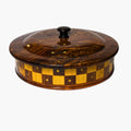 Handcrafted Wooden Dry Fruit Box with Checkered Pattern