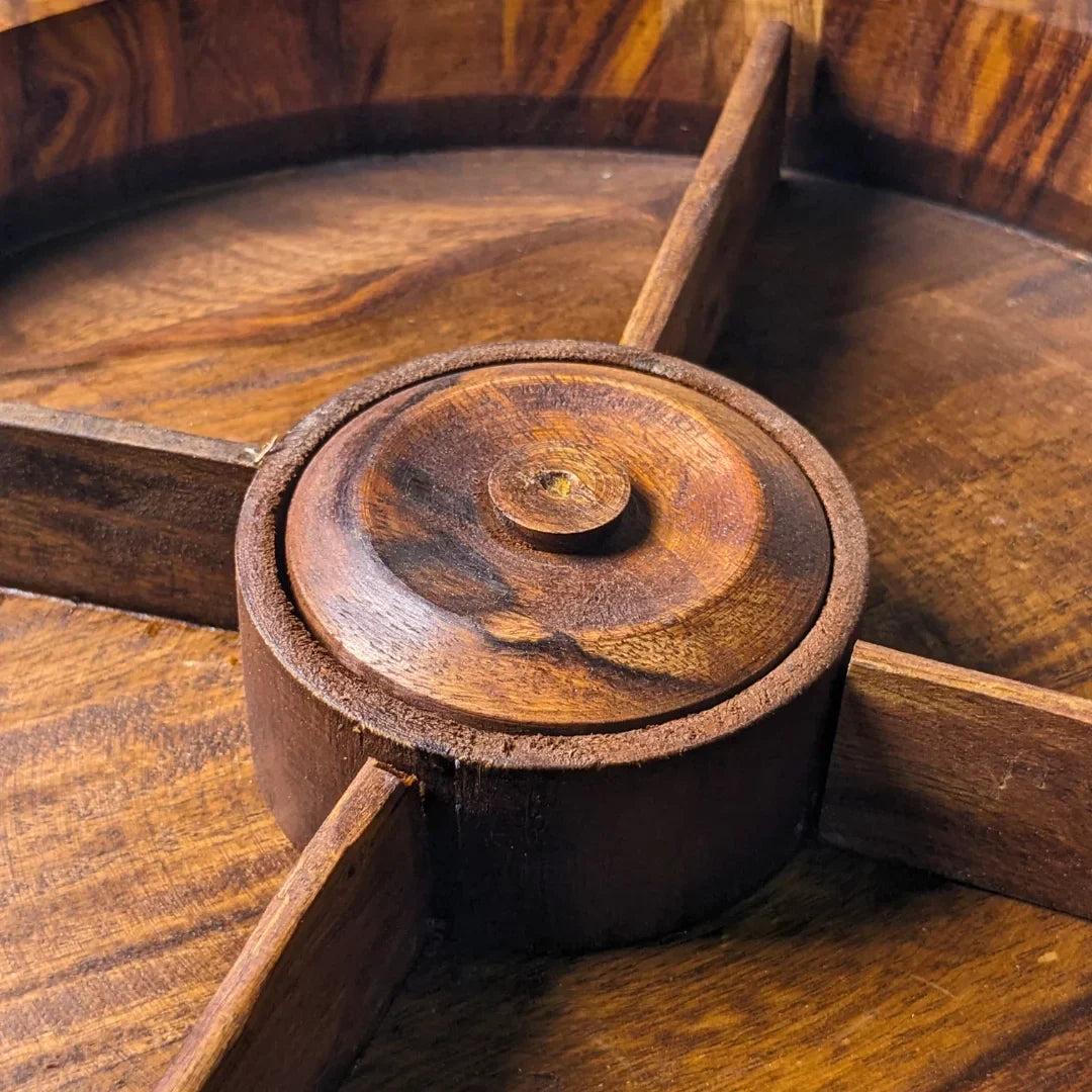 Handcrafted Wooden Dry Fruit Box with Traditional Carving