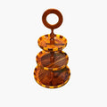Wooden 3 Tier Round Serving Station - Checkered Pattern