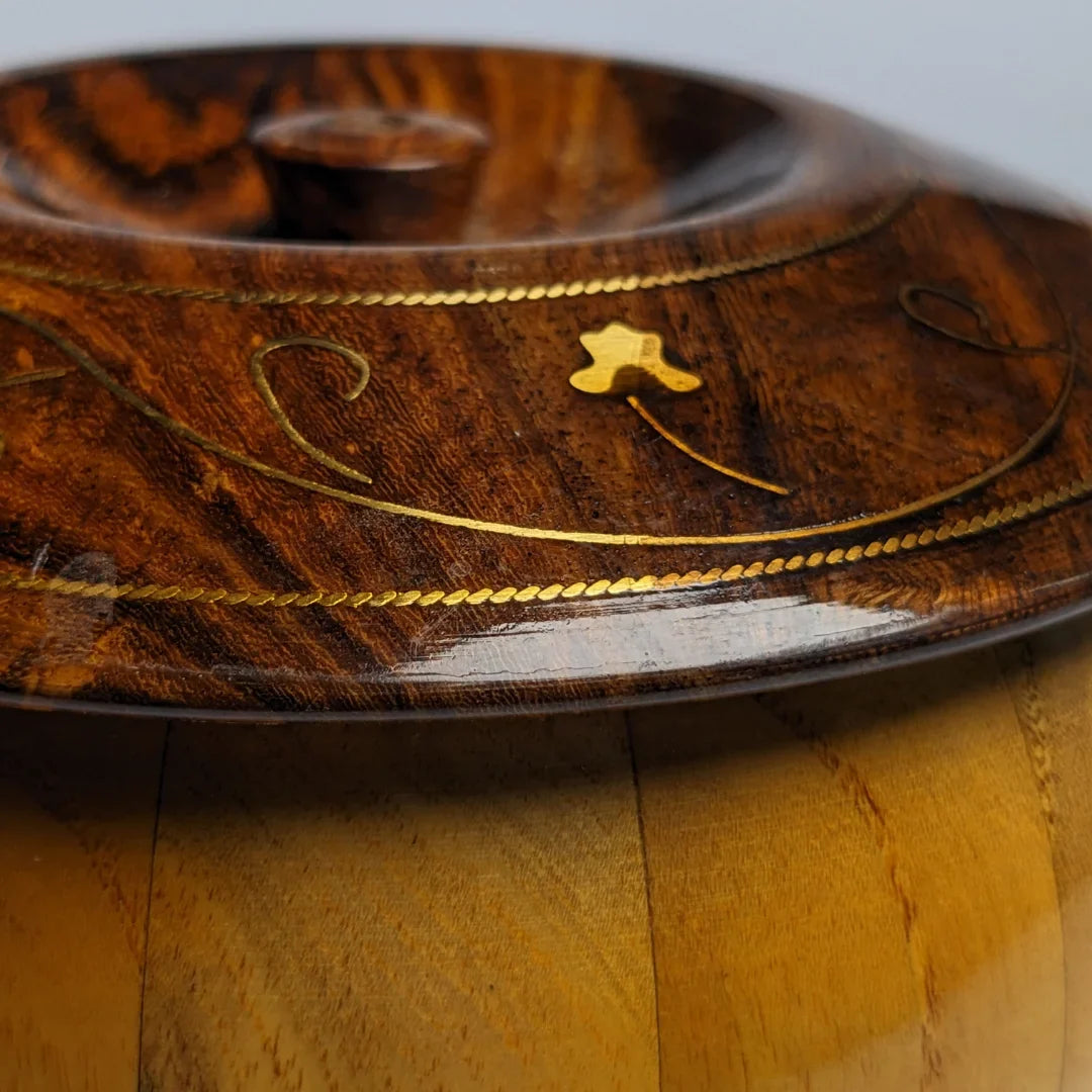 Handcrafted Wooden Sugar Pot with Lid & Spoon