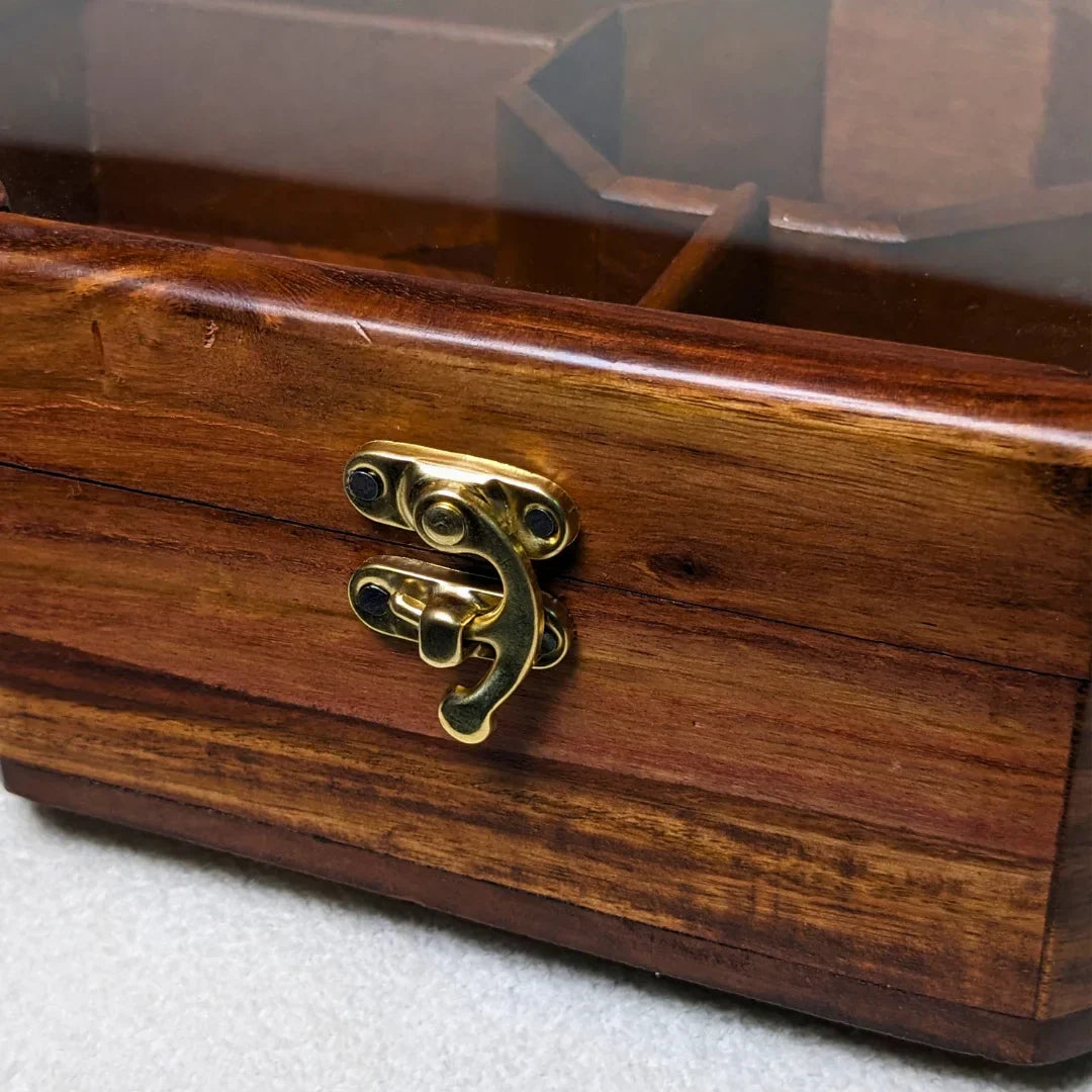 Wooden Octagon Dry Fruit Box with Glass Lid