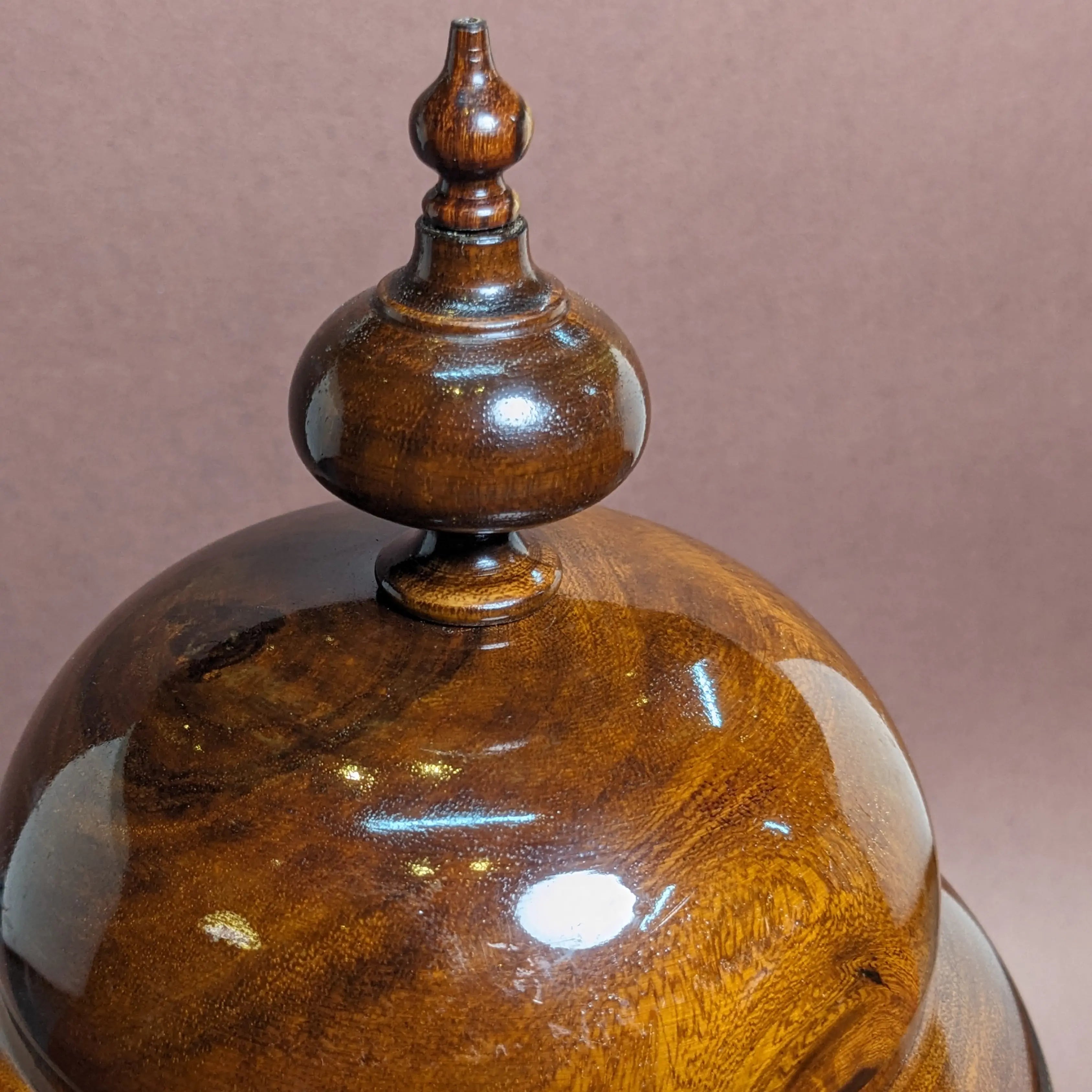 Wooden Brass Art Candy Jar with Lid