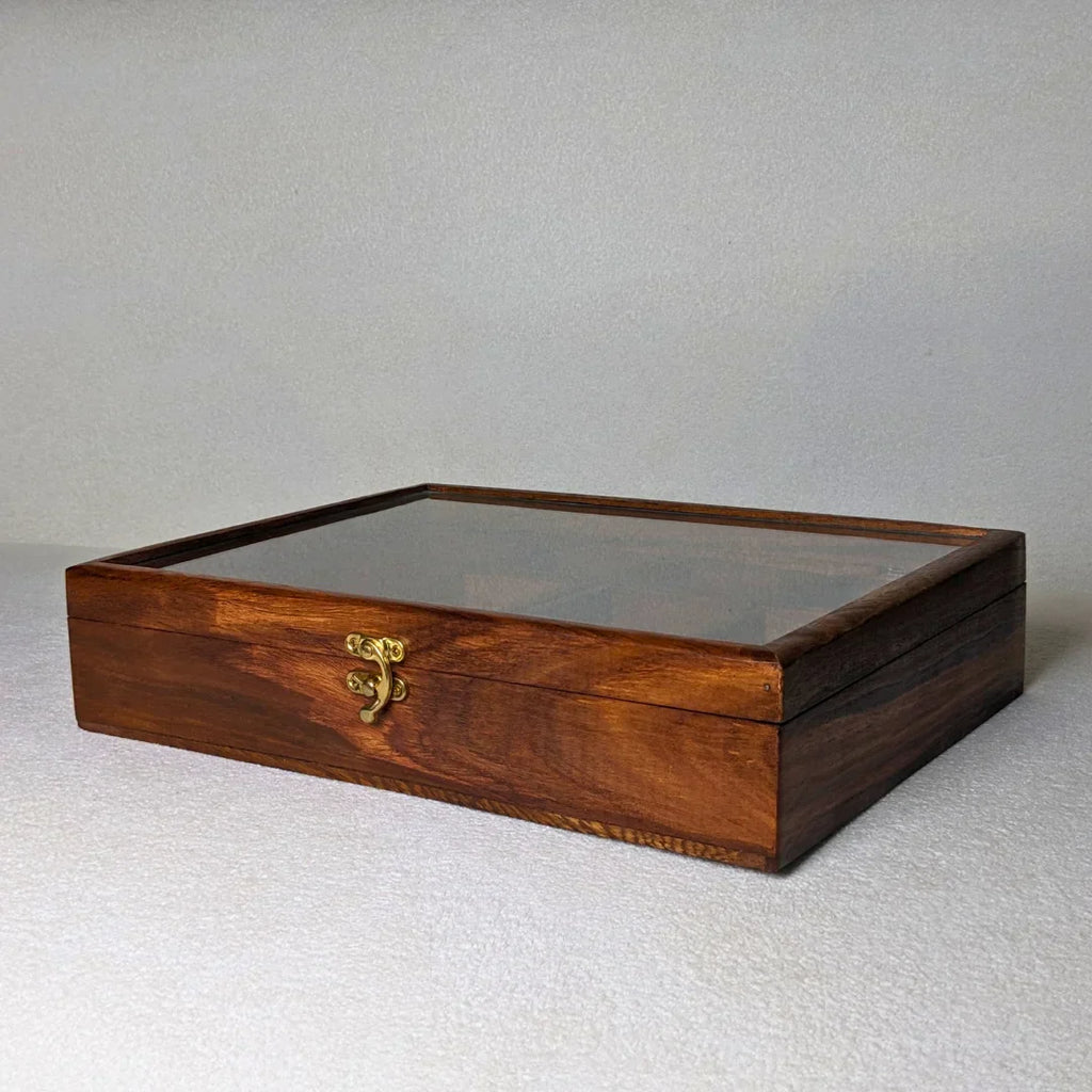 12 Portion Handmade Natural Wood Spices Box