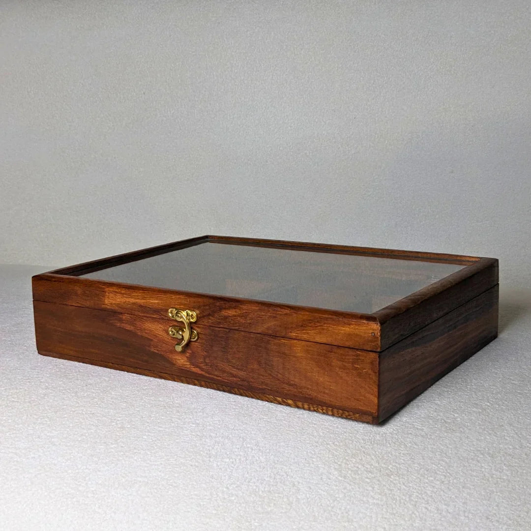 12 Portion Handmade Natural Wood Spices Box