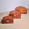 Set of 3 Wooden Jewelry Boxes "Heritage Chest Trio"
