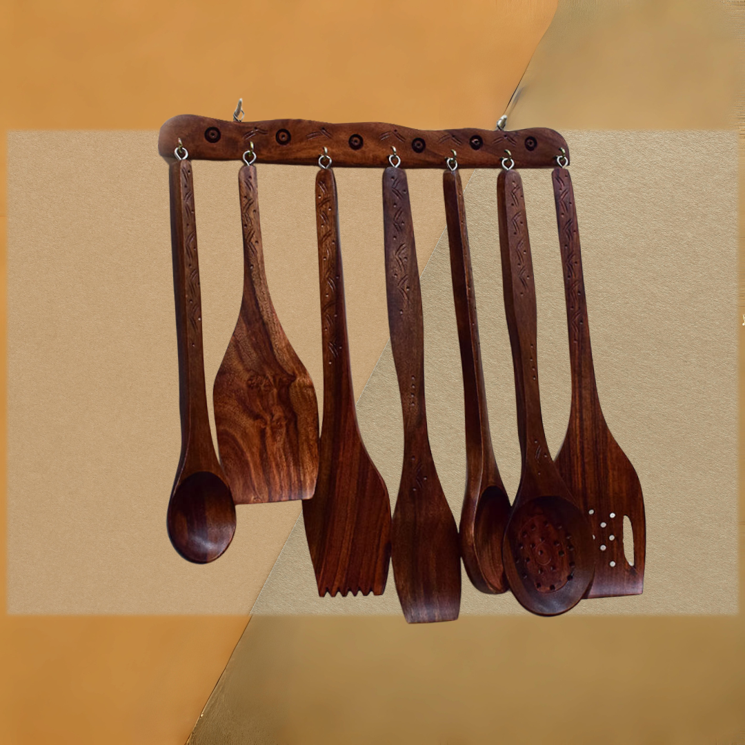Wooden Cooking Utensils Set (7 Pcs)