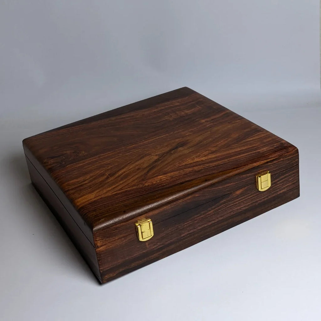 Wooden Watch Box with Plain Top, Plain Design & Shape-Holding Cushions – Organizer for 15 Watches