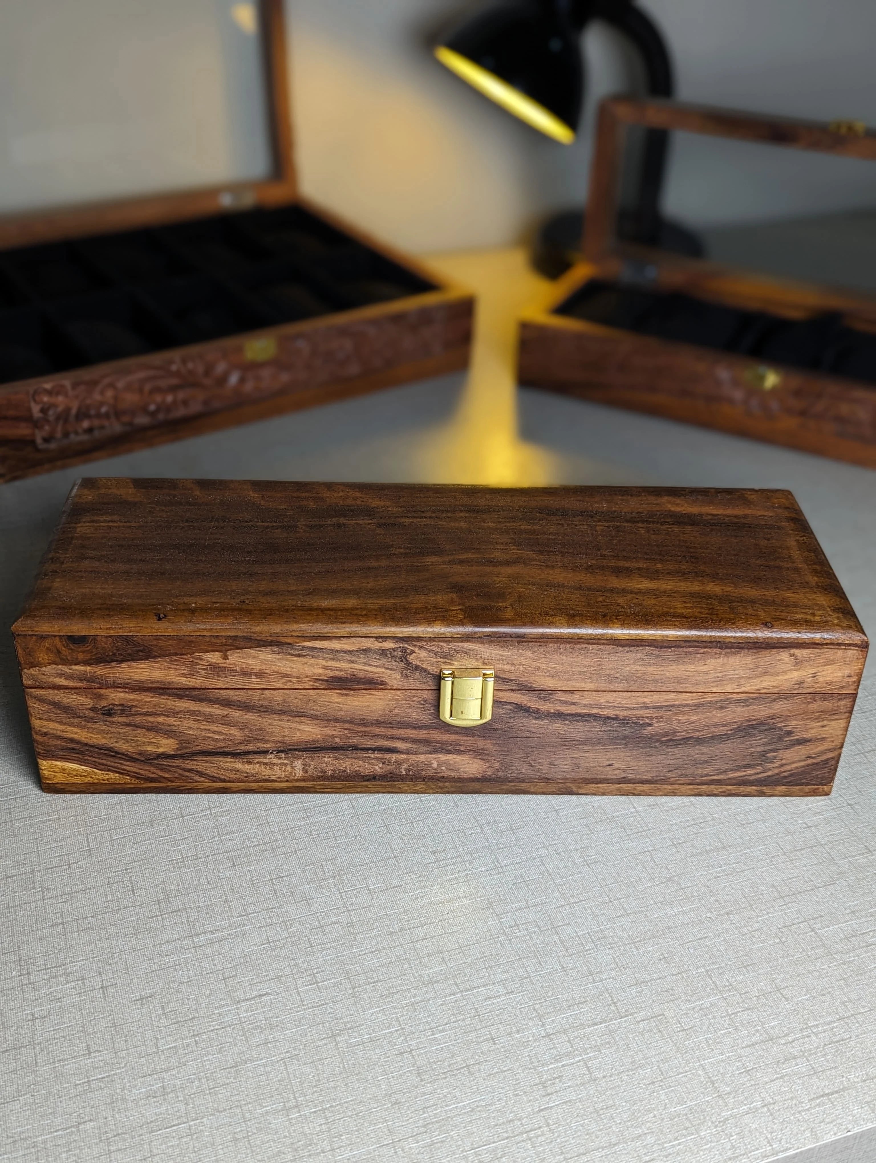 Wooden Watch Box - Organizer for 5 Watches