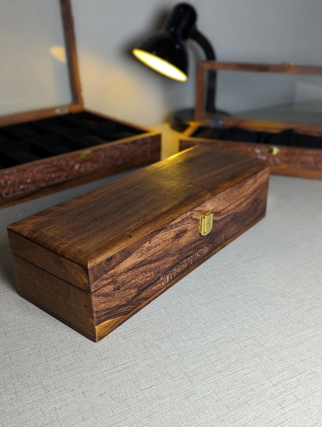 Wooden Watch Box - Organizer for 5 Watches