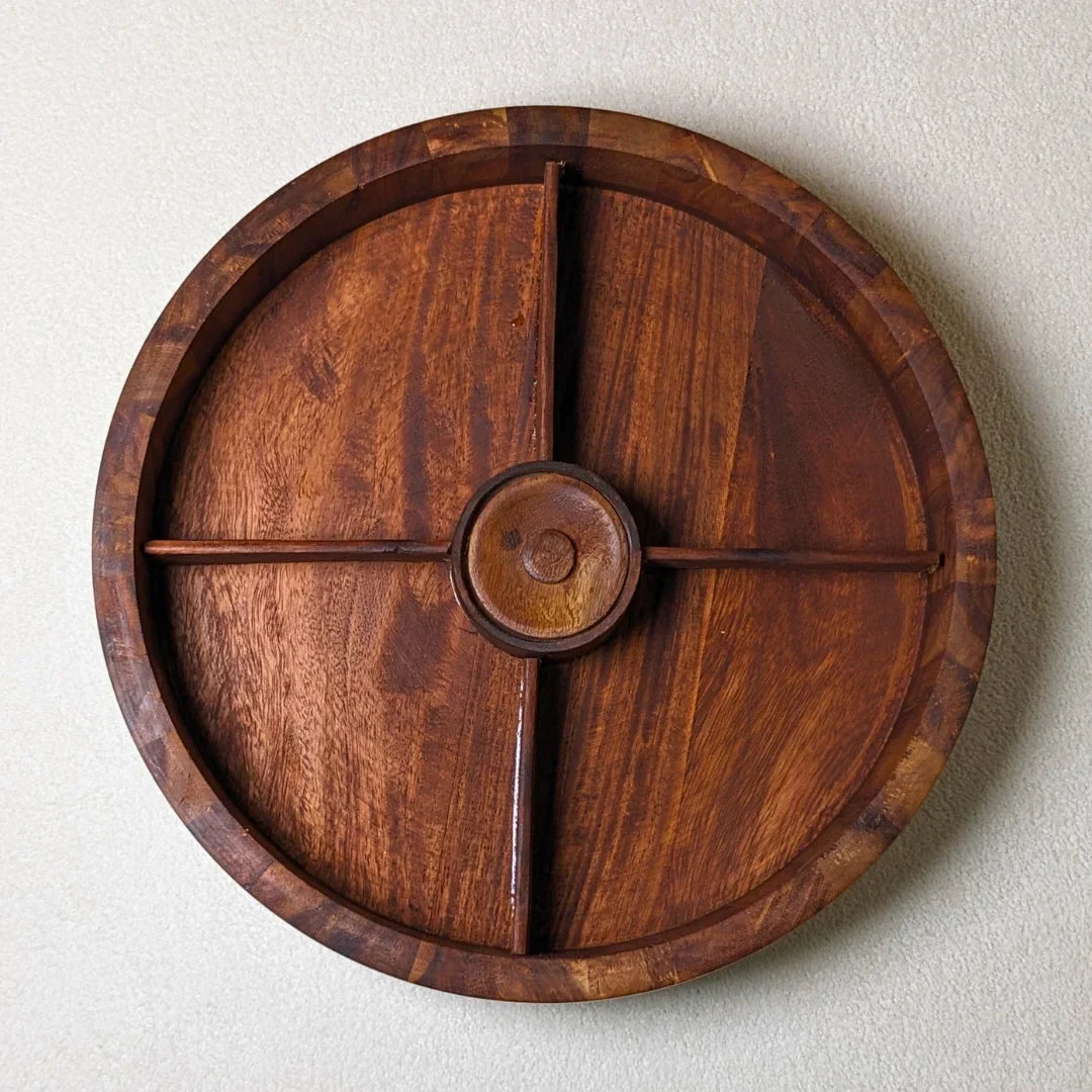 Wooden Dry Fruit Box with Glass Lid & Brass Art
