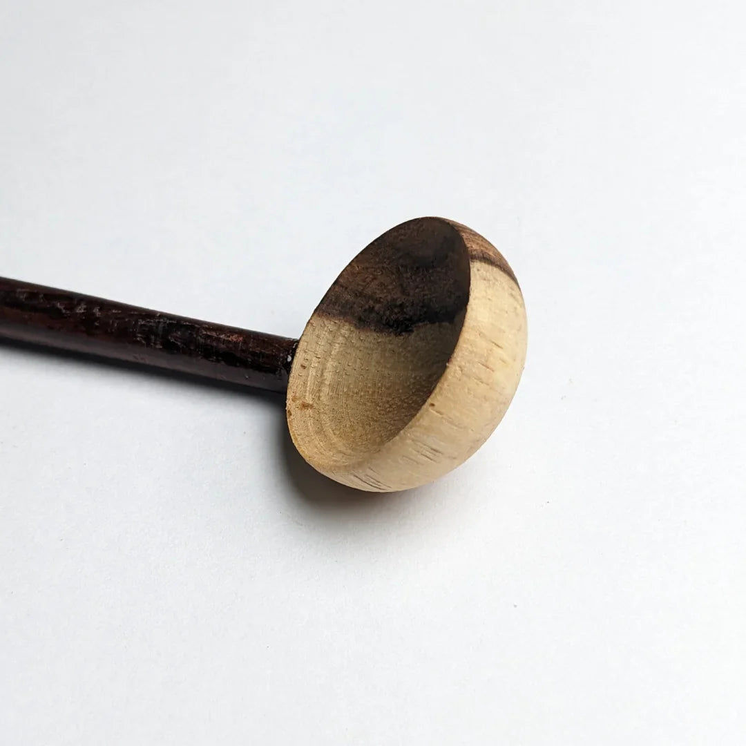 Hand-Carved Wooden Sugar Pot with Lid & Spoon