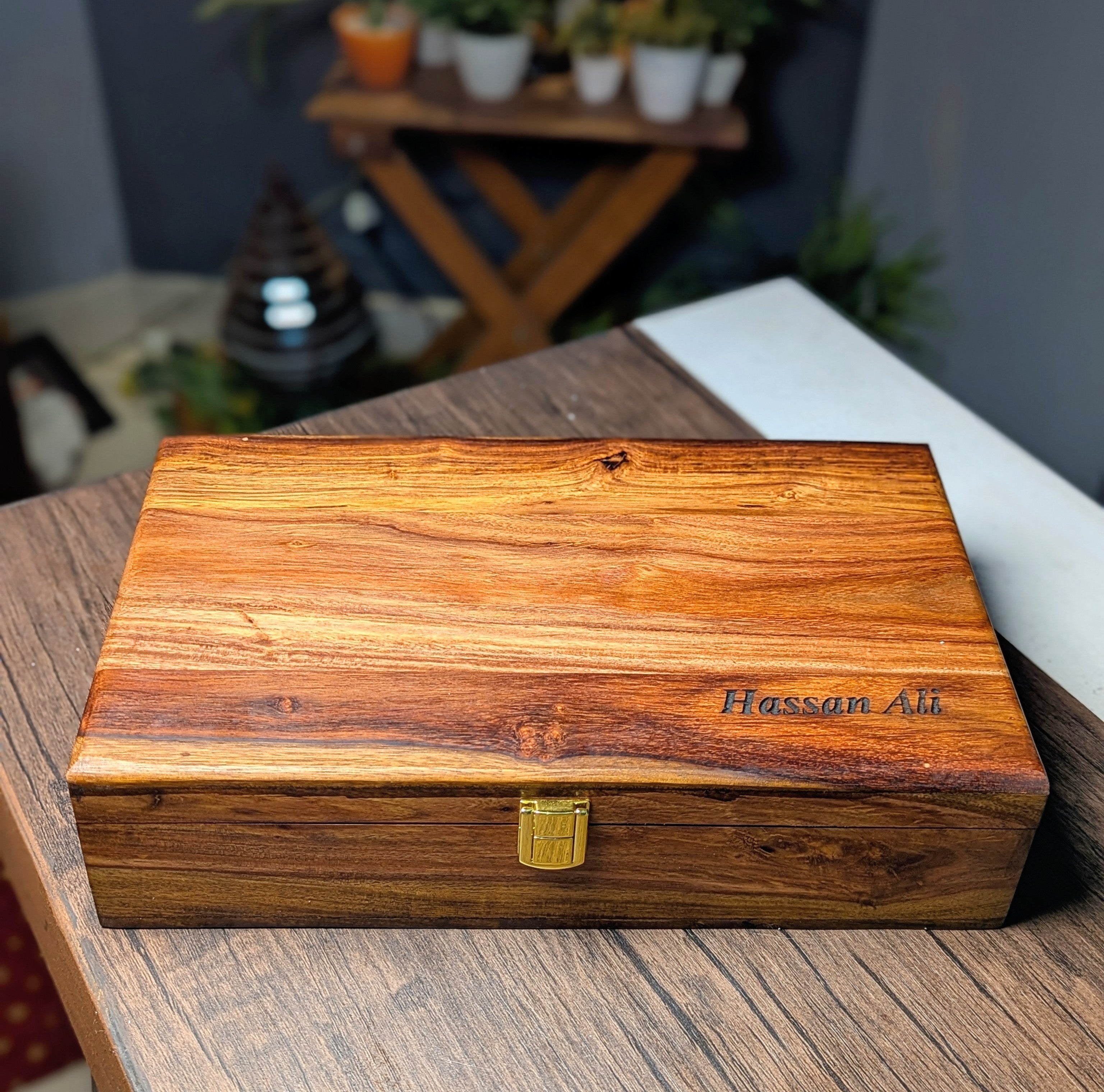 Customize Wooden Watch Organizer Box (With Name )- for 10 Watches